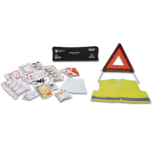 safety kit 1 vest + 1 triangle + 1 first aid kit 