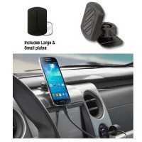 Magnetic smartphone holder on dashboard