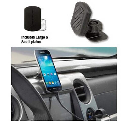 Magnetic smartphone holder on dashboard