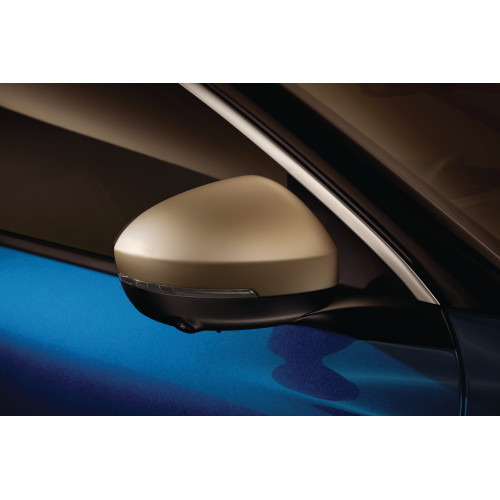 Door mirror shells with gold accents