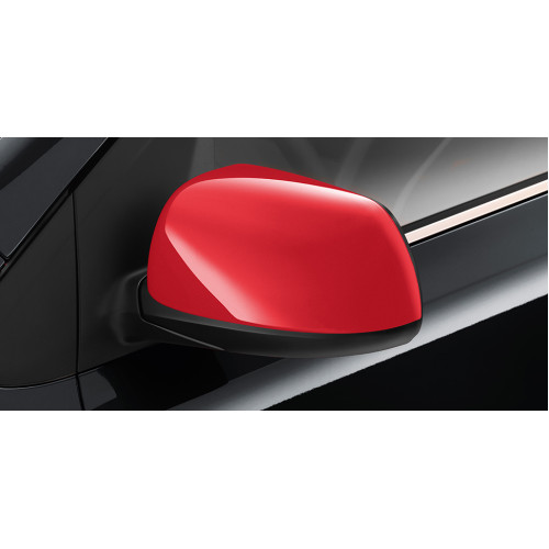 Door mirror caps, vibrant red