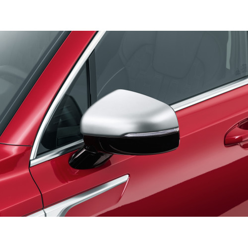 Door mirror caps, satin chrome optic